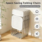 Folding Chair, 2 Pack Plastic Chair, White | Breathable folding chair with steel frame, 300lbs capacity. Portable & stackable for indoor, outdoor, events & parties.