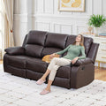 Recliner Sofa Set Couches for Living Room Chair Semi PU Fabric Living Room Furniture Sets, Adjusted Loveseat Reclining Couch Furniture Sofa Set for Theater Seating, 3-Seater, Dark Brown