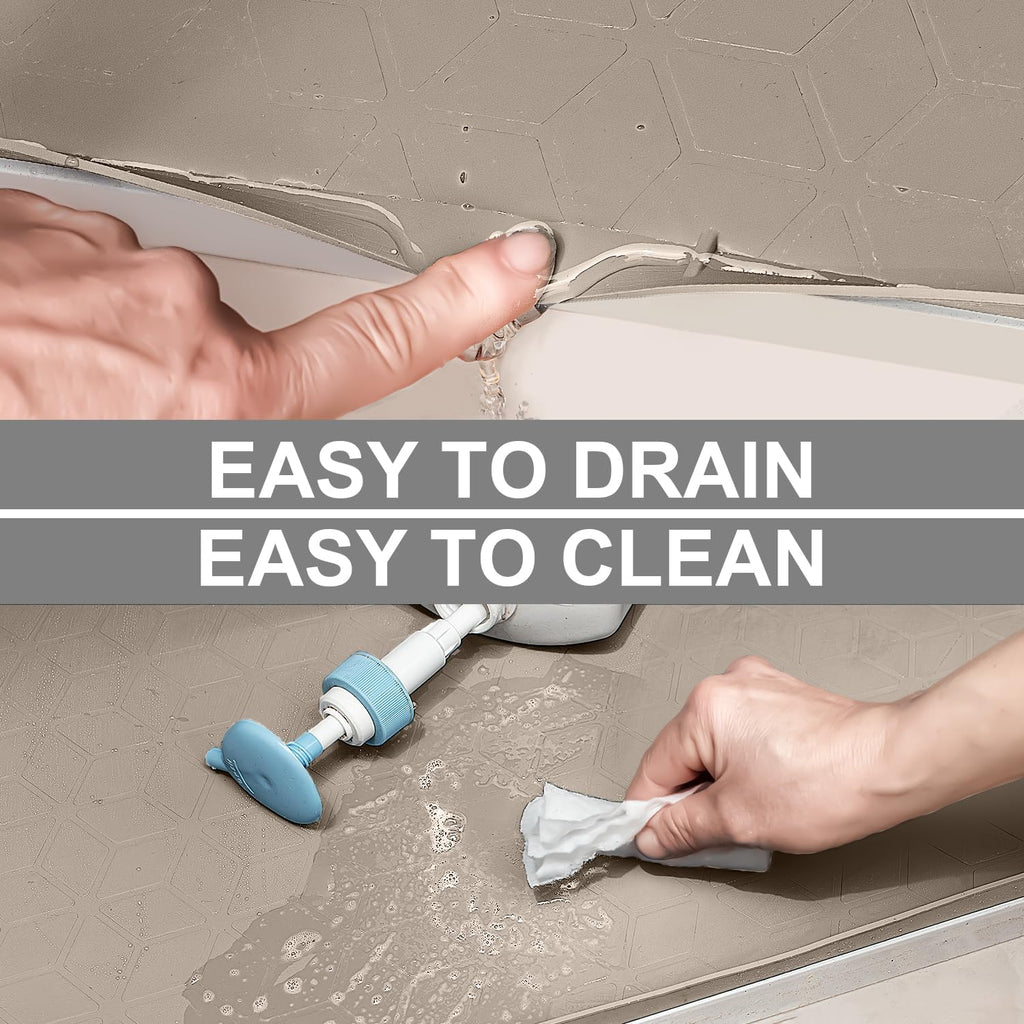 Under Sink Mat, 34" x 22" Waterproof Silicone Under Sink Tray for Kitchen & Laundry Cabinets, Kitchen Cabinet Shelf Protector, Up to 3.3 Gallons Liquid, Fits 36 inch Standard Cabinet(Grey)