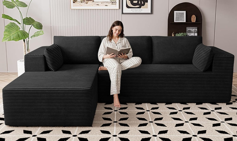 106" Cloud Sectional Couches for Living Room, Modular L Shaped Couch wit...