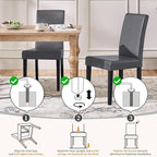 Yaheetech Dining Chairs Set of 4 PU Leather Upholstered Parsons Dining Chairs with Solid Wood Legs for Kitchen/Living Room/Restaurant, Modern Style, Gray