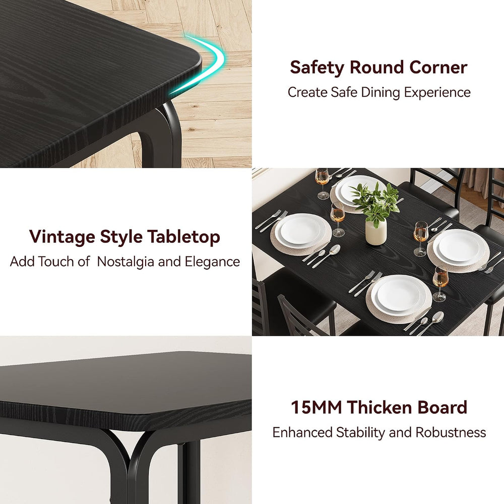 GarveeHome 5-Piece Kitchen Dining Room Table Chair Set for Small Space, Indoo...