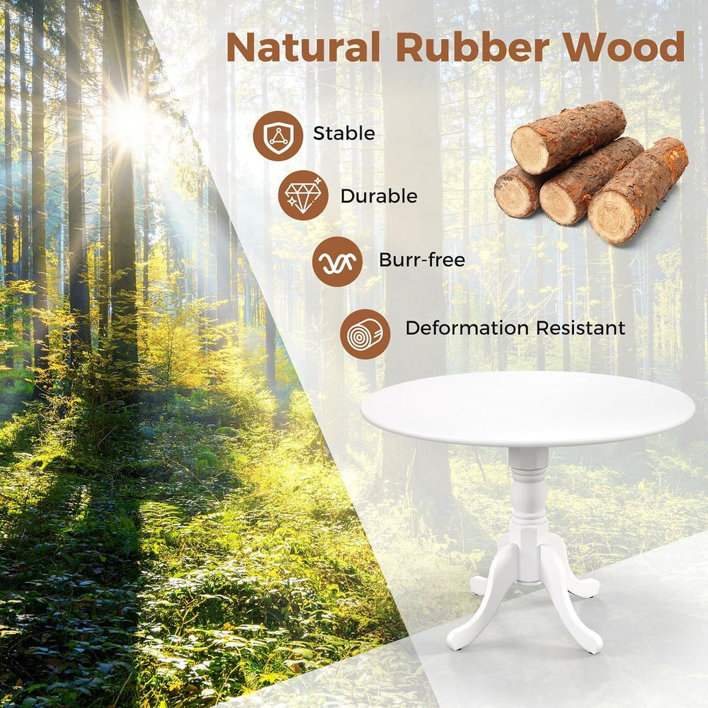 Giantex Round Dining Table, 39" D X 29" H, Rubber Wood Pedestal Tab...