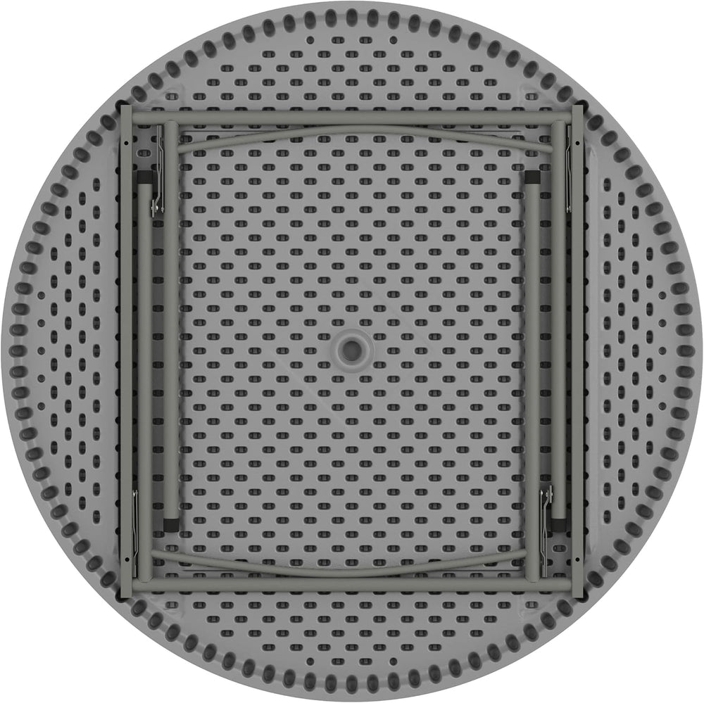 Flash Furniture 4 ft Plastic Round Folding Table, Dark Gray | Durable Constru...