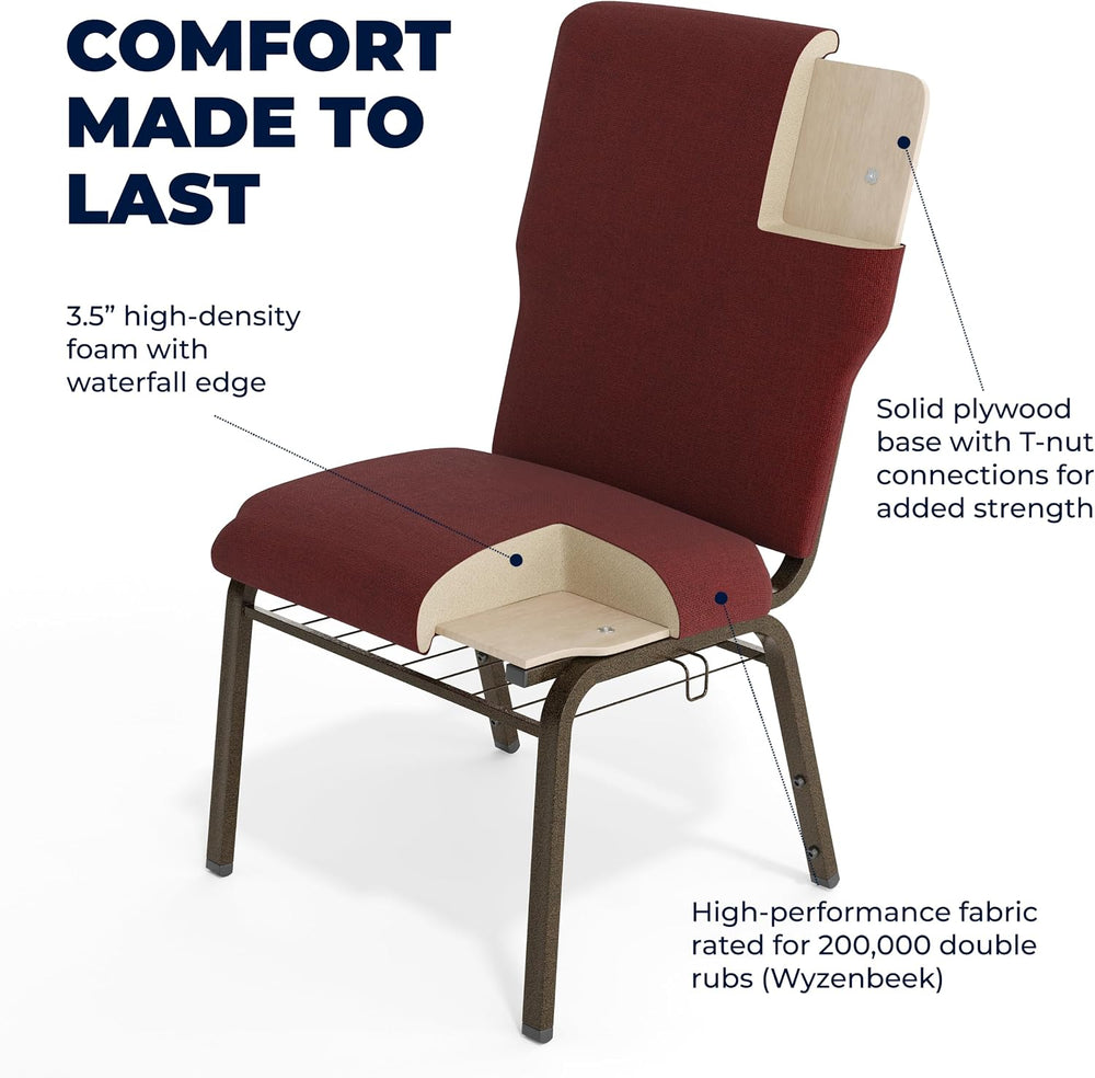 Flash Furniture Advantage Maroon Discount Church Chair - 21 in. Wide