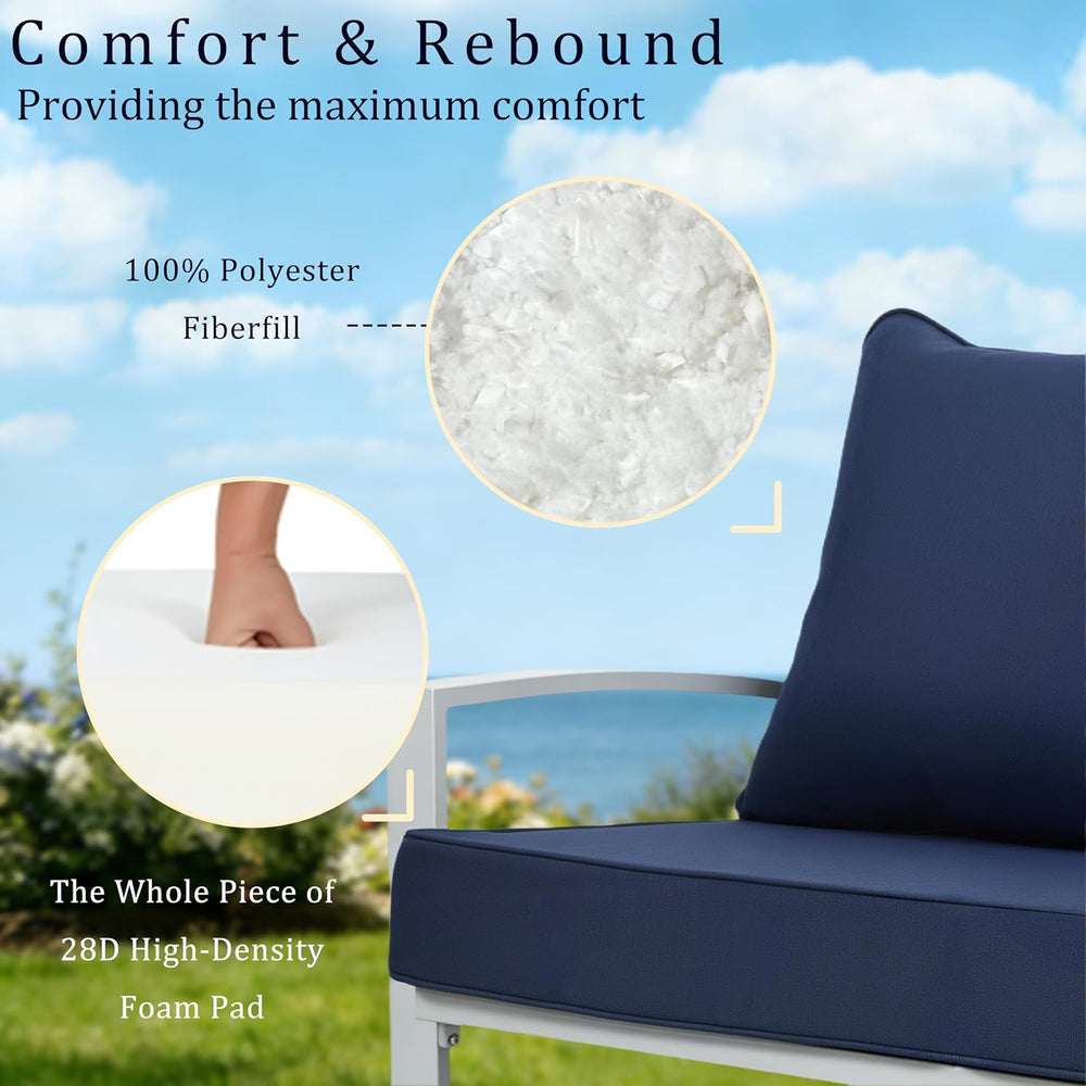 Outdoor Cushions for Patio Furniture,Waterproof,22x24,Deep Blue