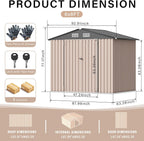 6x8 FT Metal Storage Sheds Outdoor, Metal Tool Shed with Lockable Door, Metal Yard Sheds Metal Garden Shed Kit, Metal Utility Sheds Buildings with Air Vent for Backyard Garden Patio Lawn