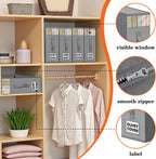 WOWBOX Bed Sheet Organizers and Storage,Closet Organizer Under Bed Storage | Bed Sheet Organizer with Label Cards & Clear Window for Bedding Sheets,Duvet Covers,Blankets (6 Pack,Gray)