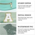 YOOLIFE Initial Clear Makeup Pouch, Clear Makeup Bag Cosmetic Travel Beach Toiletry Bag Travel Essentials Gifts for Women Teen Girlfriend Teacher Mom Birthday Gift for Women Teen Zipper Pouch Blue A