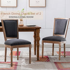 Nrizc Farmhouse Dining Room Chairs Set of 6, French Dining Chairs with Square Back, Brown Wood Legs, French Bistro Chairs for Dining Room/Living Room/Kitchen/Restaurant