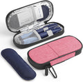 Insulin Cooler Travel Case Diabetic Medication Insulated Cool Organizer with 2 Reusable Ice Packs for Insulin Pen and Other Diabetic Supplies, for the Daily Life and Trip, Pink II Color