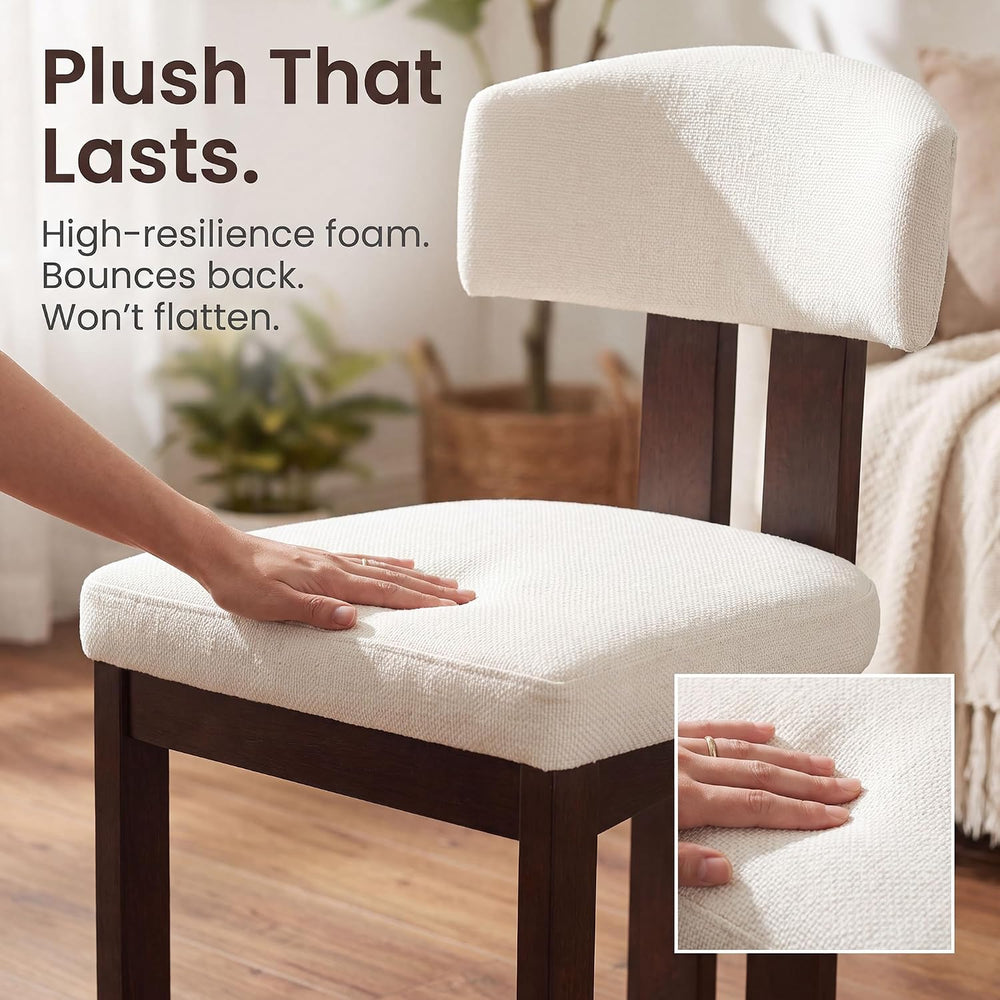 COLAMY Upholstered Dining Chairs Set of 2, Solid Wood Wobble-Free Modern Kitc...