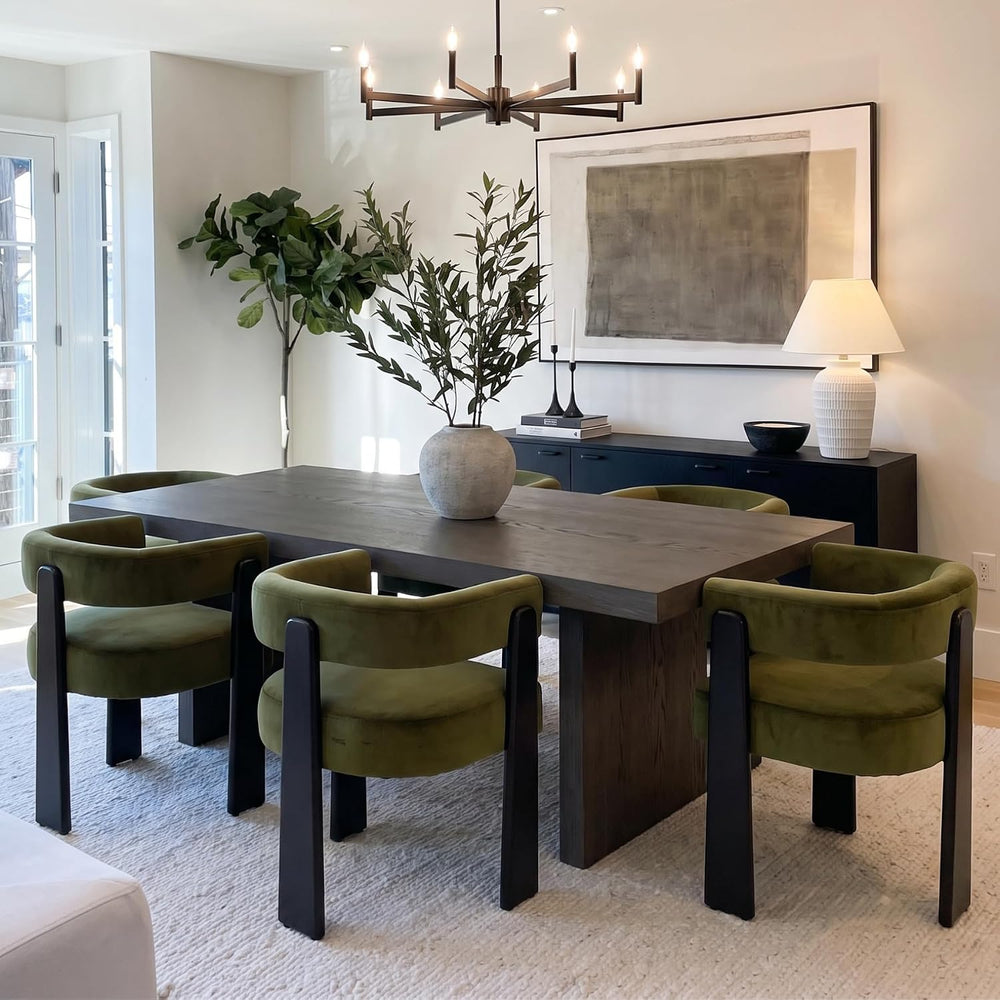 Hyfirm Modern Dining Chairs Set of 6, Upholstered Velvet Barrel Accent Chairs...