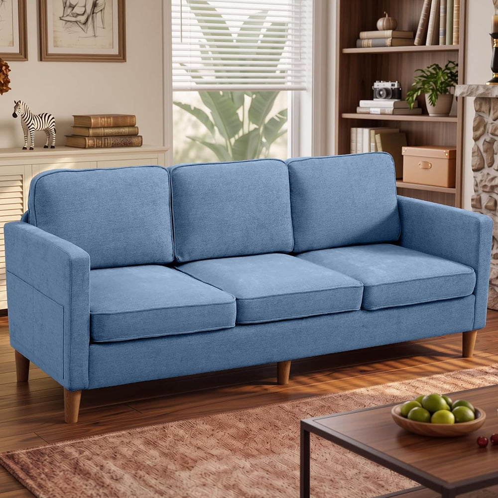 80" Chenille Sofa Mid Century Modern 3 Seater Couch for Living Room Office