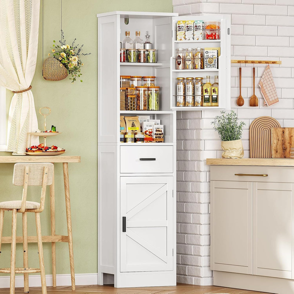 TEENFON 67" H Tall Storage Cabinet with 2 Doors, Bathroom Storage Cabine...