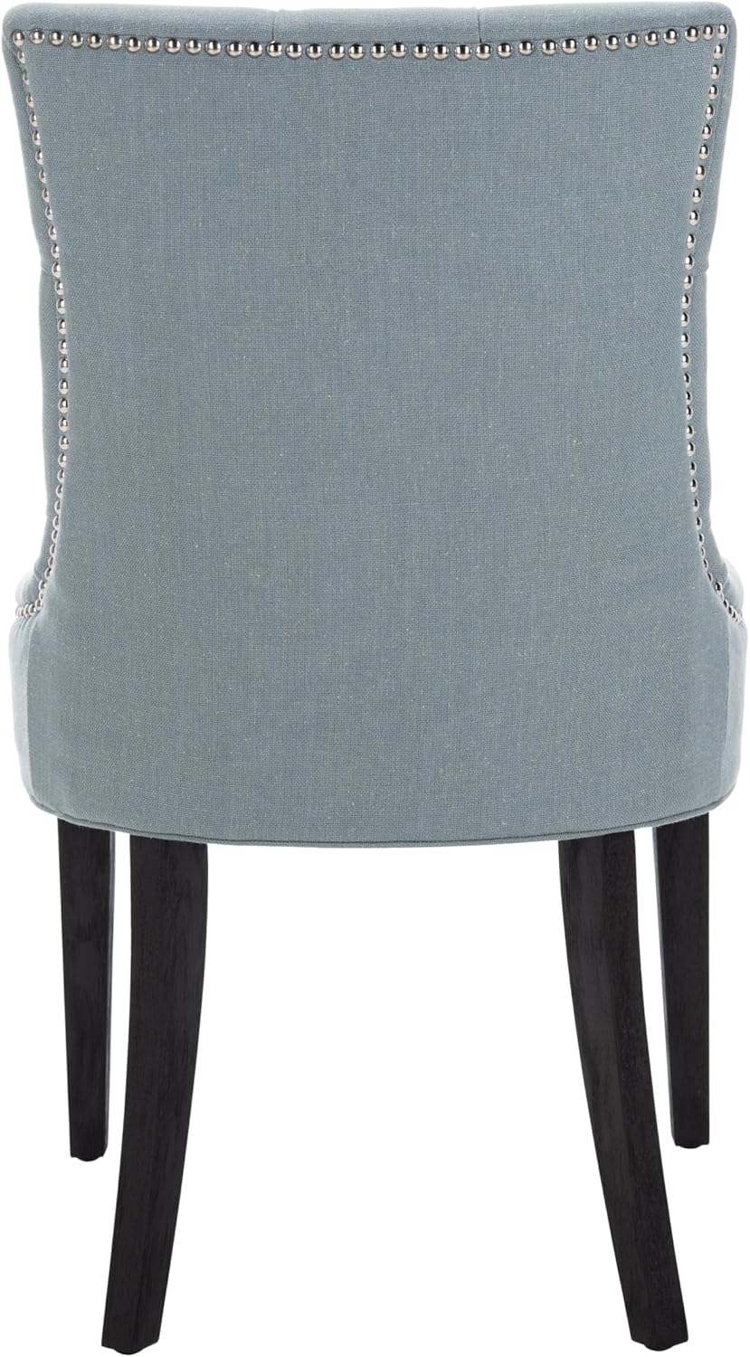 SAFAVIEH Home Collection - Abby Sky Blue Upholstered Dining Chair, Button Tuf...