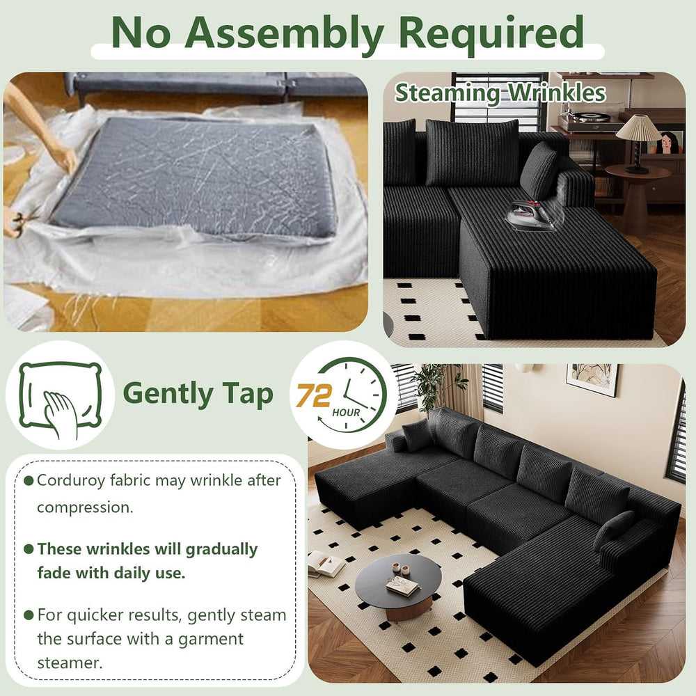 142"U Shape Sectional Couch,Oversized Couches for Living Room | Modern C...