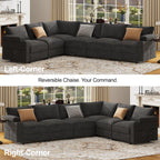 Sectional Couches for Living Room FSC Certified Velvet Modular Couch Oversized Cloud U Shaped Convertible Sleeper Sofa Chaise Detachable Armrest Cushion (Chenille Grey, U Shape 8 Seat)