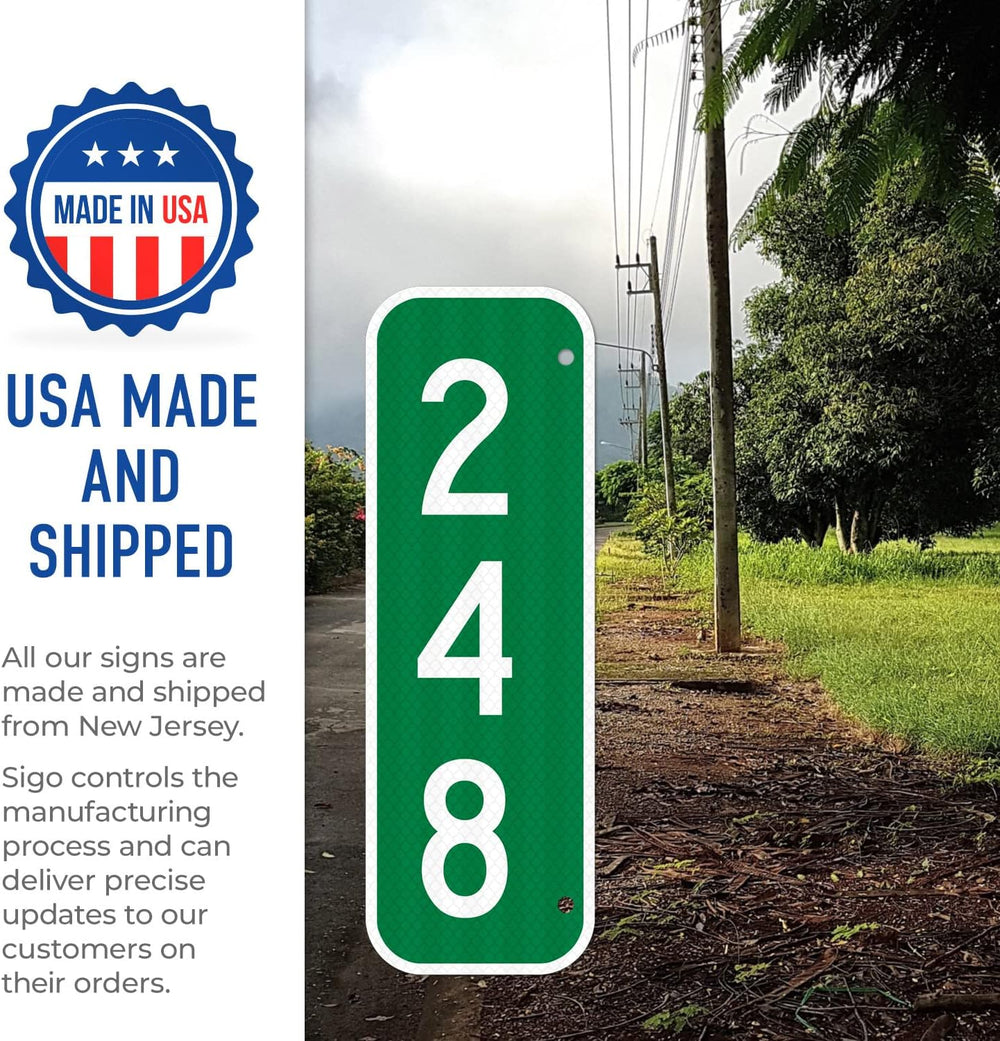 911 Address Sign, Custom Vertical Reflective Mailbox Sign, Christmas Gift