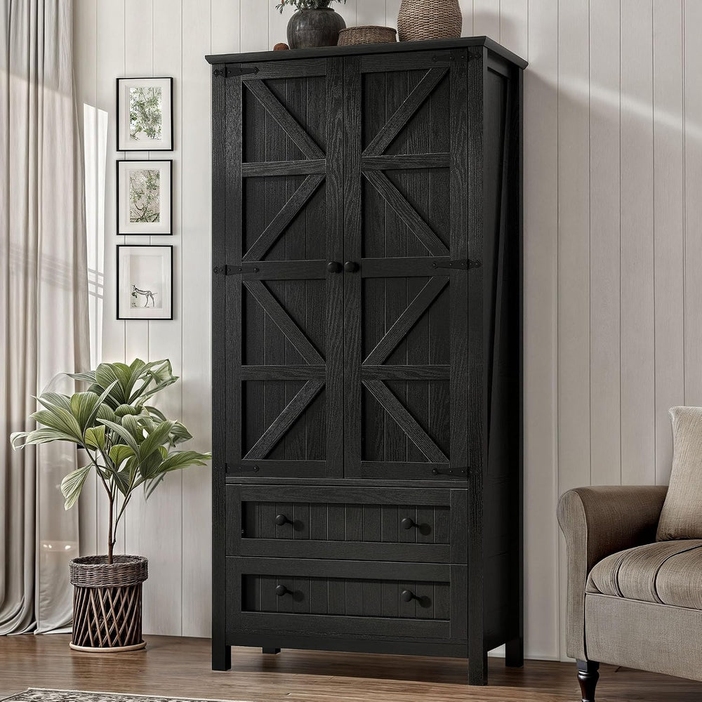 YITAHOME 64.5" Tall Kitchen Pantry Cabinet, Farmhouse Pantry Storage Cab...