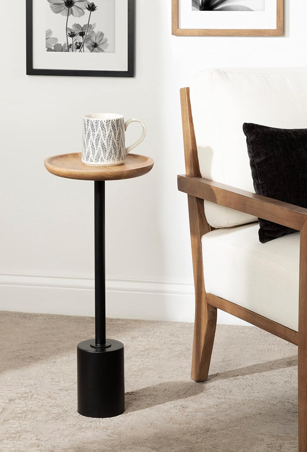 Kate and Laurel Xyler Modern Metal and Wood Round Drink Table | 10 x 10 x 24,...