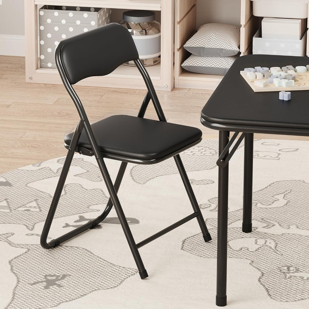 IDEALHOUSE Boys and Girls Folding Table and Chairs Set of 3, Portable Table a...