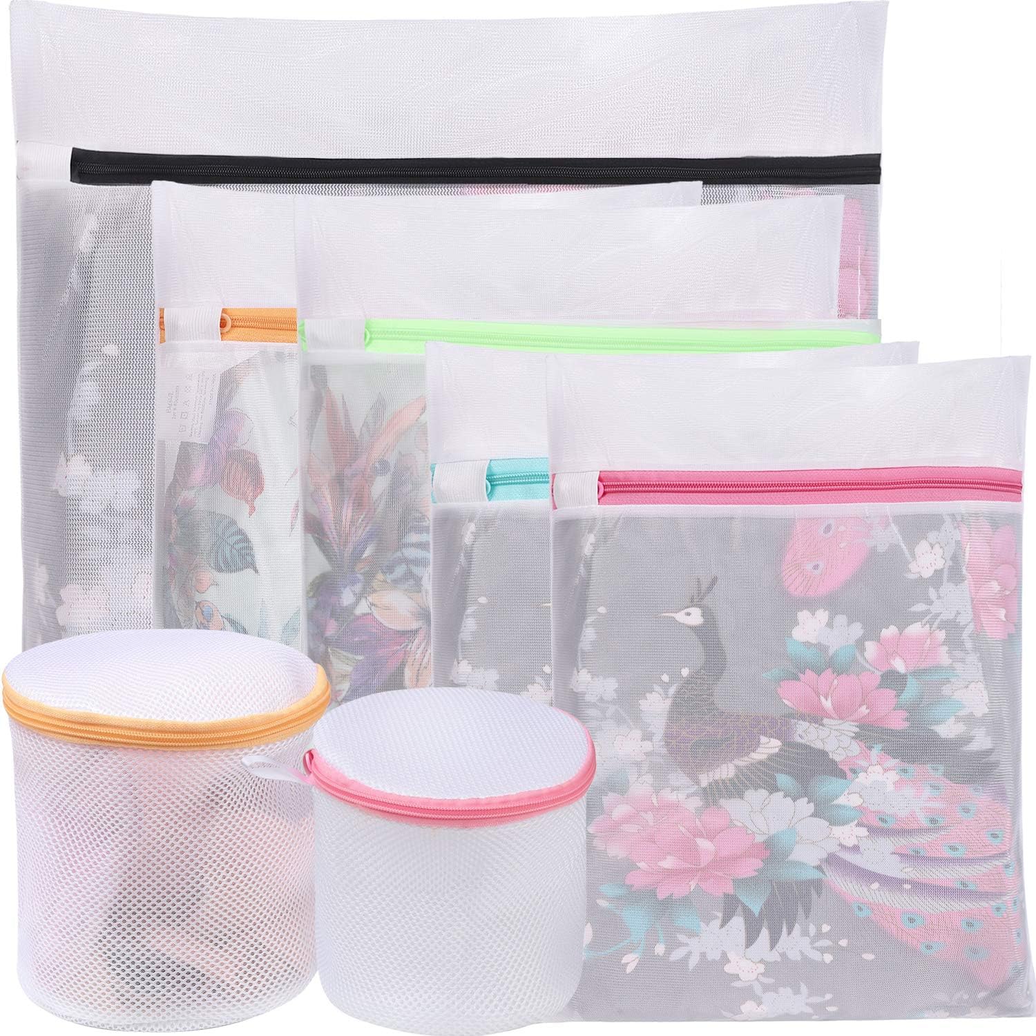 BAGAIL Laundry Bags Mesh Wash Bag for Intimates Lingerie and Delicates,7Pcs(1XL,2L,2M,2 Bra Bags)
