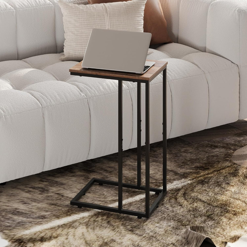 WLIVE C Shaped End Table, Small Side Tables for Sofa and Bed, Couch Table Tha...