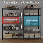 SINGAYE 5 Garage Heavy Duty Shelving Unit Kitchen Pantry Close Home Organizers and Storage Bathroom Shelf Laundry Room Organization Industrial Book Metal Wire Adjustable Shelves