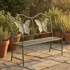 predolo Butterfly Back Bench Slatted Seat Butterfly Bench Scrollwork for Children