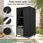Outdoor Towel Rack for Pool Outdoor Pool Towel Storage Cabinet with Shelf & Drawer Pool Towel Holder with Rolling Wheels Hot Tub Towel Rack w/Waterproof Cover Poolside Towel Valet Caddy for Spa Grey