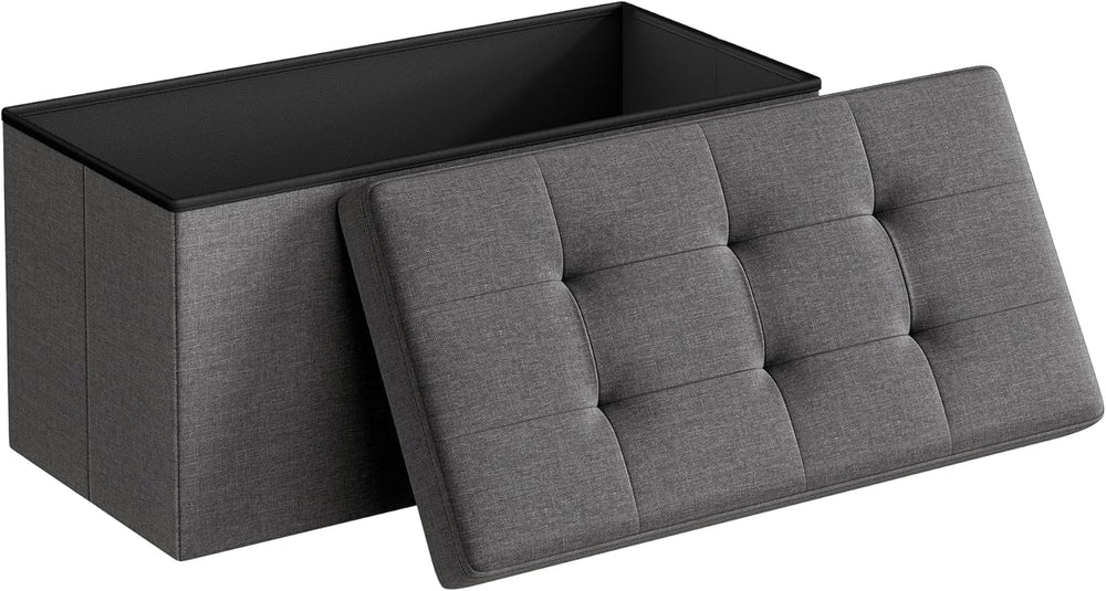 SONGMICS 30 Inches Folding Storage Ottoman Bench, Load 660 lb | Ottoman Foot ...