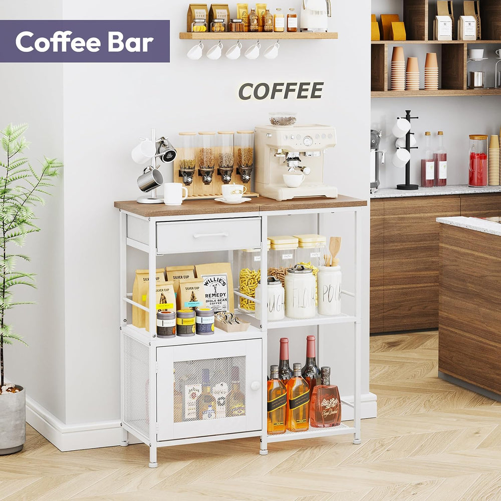 SWTYMIKI Coffee Bar Cabinet for Home - Farmhouse Coffee Stand Station Multi-P...