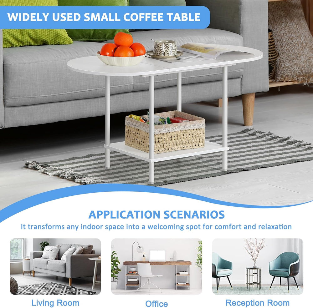 Small Oval Coffee Tables Modern Low Coffee Table for Small Space Mid Century ...
