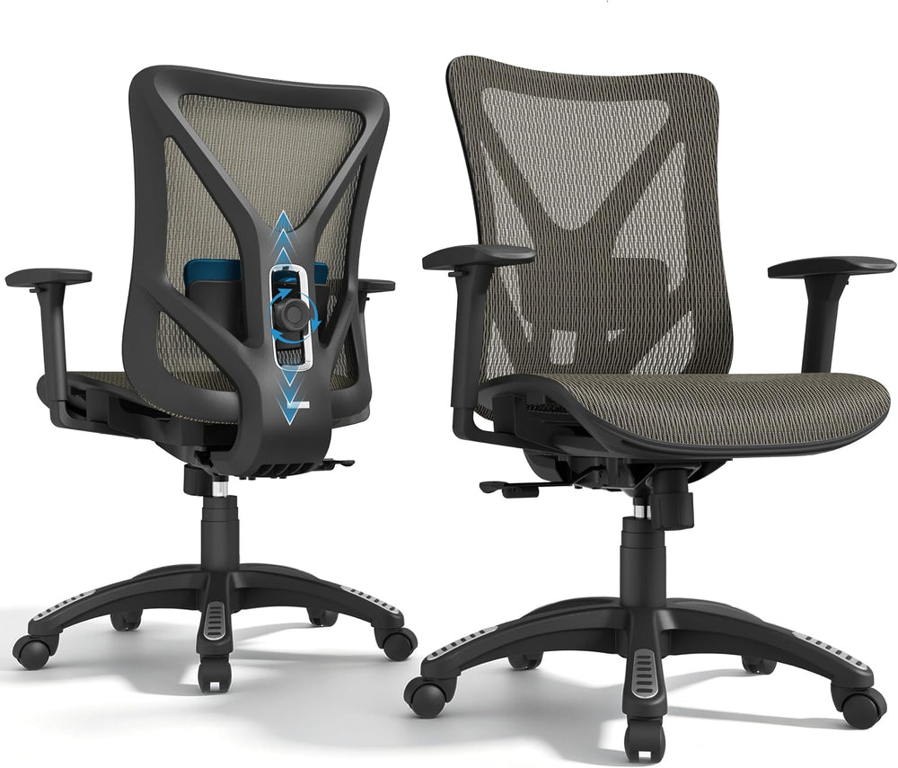 Ergonomic Office Chair, Mesh Computer Desk Chairs with Adjustable Lumbar Supp...