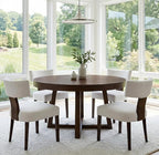 Dining Chairs Set of 4 Modern Dining Chair with Wood Legs, Upholstered Velvet Dining Chairs for Dining Room, Kitchen, Vanity, Living Room, Cream