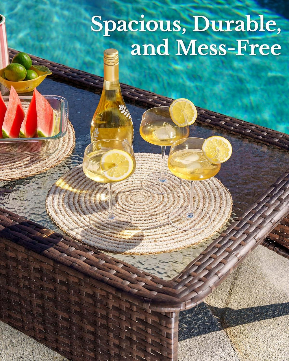 HILLGA 10-Piece Luxury Patio Furniture Set with 6" Thick Cushions, Weath...