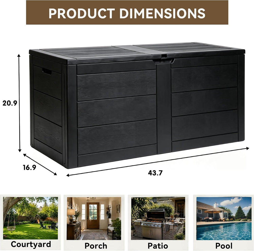 70 Gallon Deck Box, Outdoor Storage Box Waterproof, Patio Storage