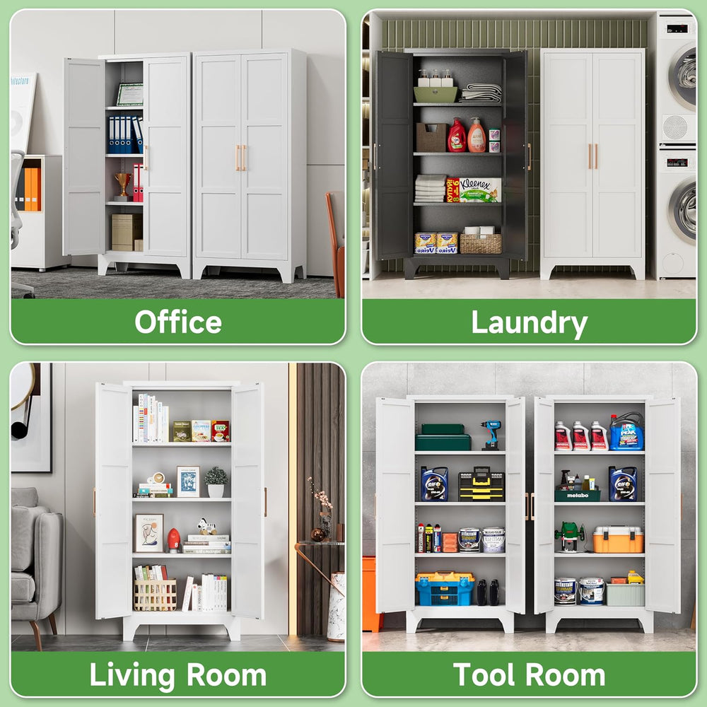 Pantry Cabinet,61" Tall Kitchen Pantry Storage Cabinets with 2 Doors and...