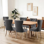 SyMax Dining Chairs Set of 8, Faux Leather Parson Dining Room Chairs, High-End Tufted Kitchen Side Chairs for Bedroom, Living Room, Black
