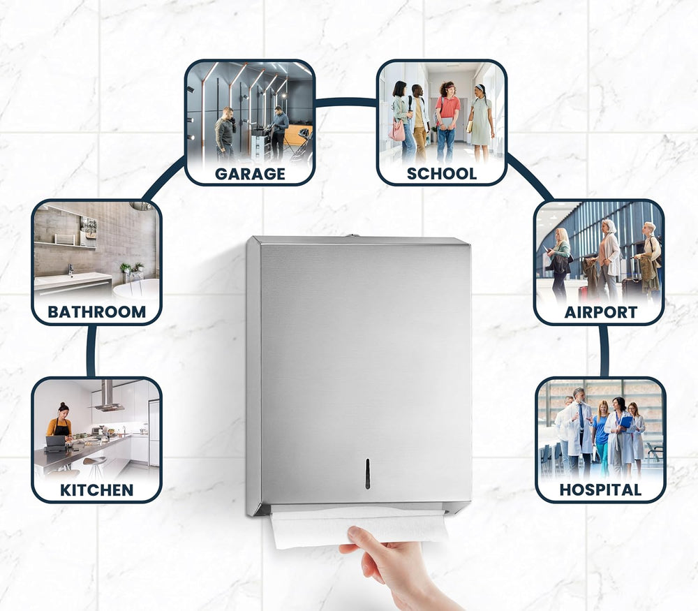 Alpine Commercial Paper Towel Dispenser – Wall-Mount Stainless Steel Holder f...