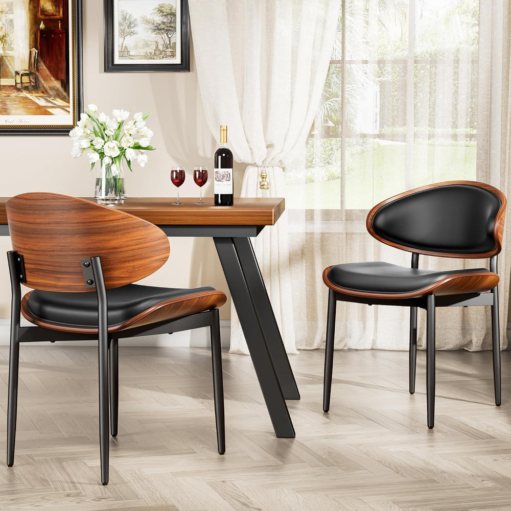 YaFiti Dining Chairs Set of 2, Mid Century Modern PU Leather Kitchen Chairs |...