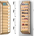 10 Tier Over The Door Organizer - Heavy Duty Hanging Storage Rack with Sturdy Oxford Fabric, Holds 20+ Pairs of Footwear, Boots & Sneakers, Saves 50% Closet Space(Beige)