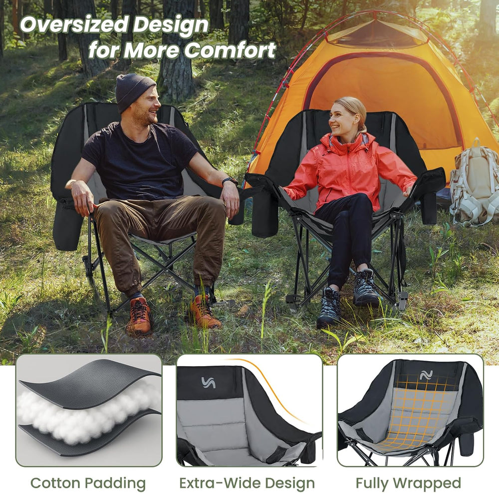 ABORON Oversized Rocking Chair for Adults, 400 lbs Heavy Duty Camping Chair |...
