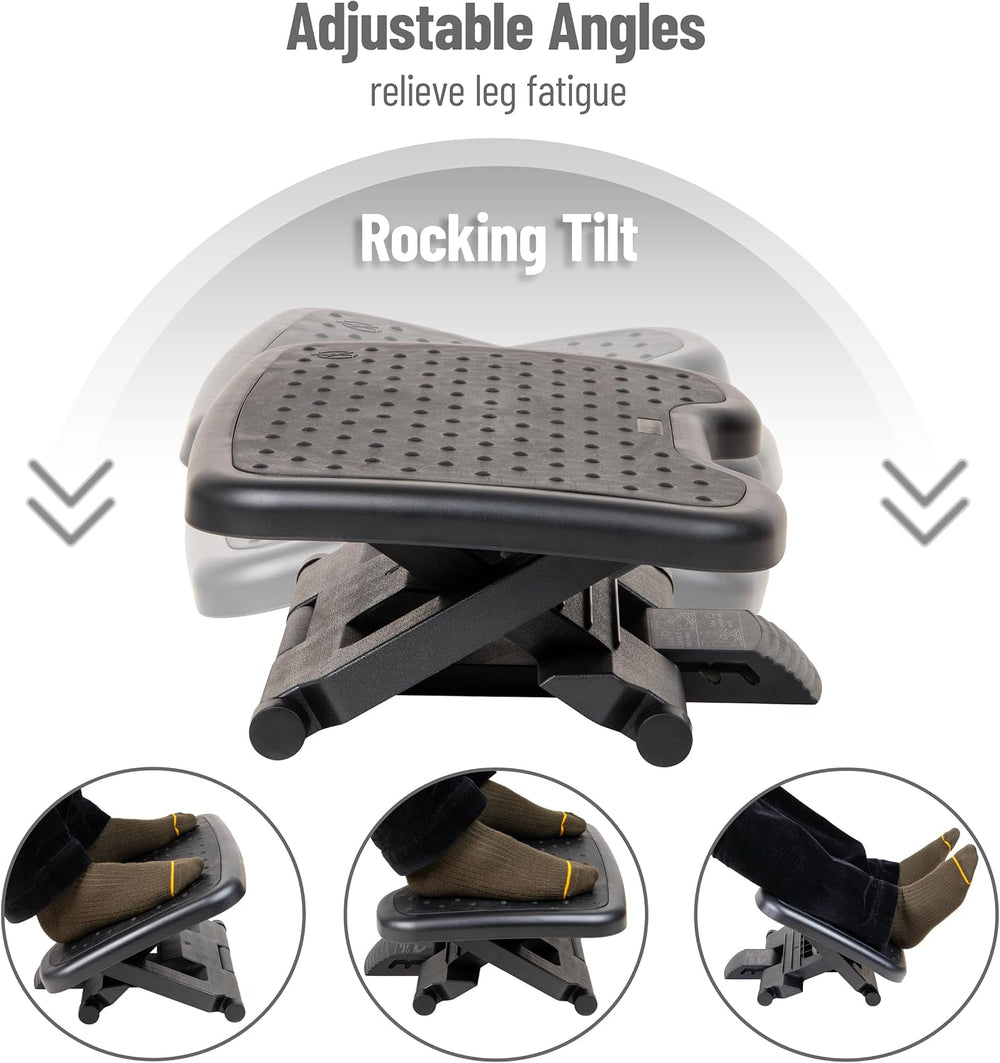 Mind Reader Adjustable Foot Rest with Elastomer Pad for Comfort and Support, ...