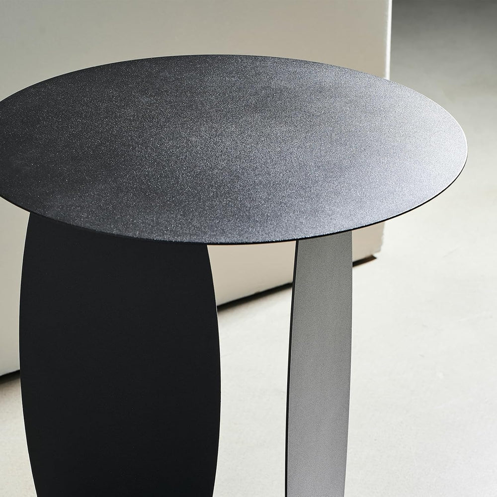 VEYRA Minimalist Round Metal End Table, 16.54" Accent Side Table, Heavy-...