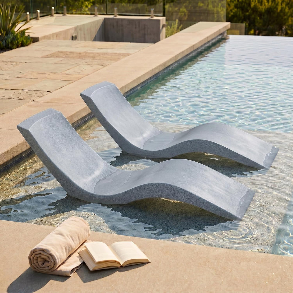 Aqua Outdoors Luxury in-Pool Chaise Lounge Chairs, 2-Pack for Tanning Ledge &...