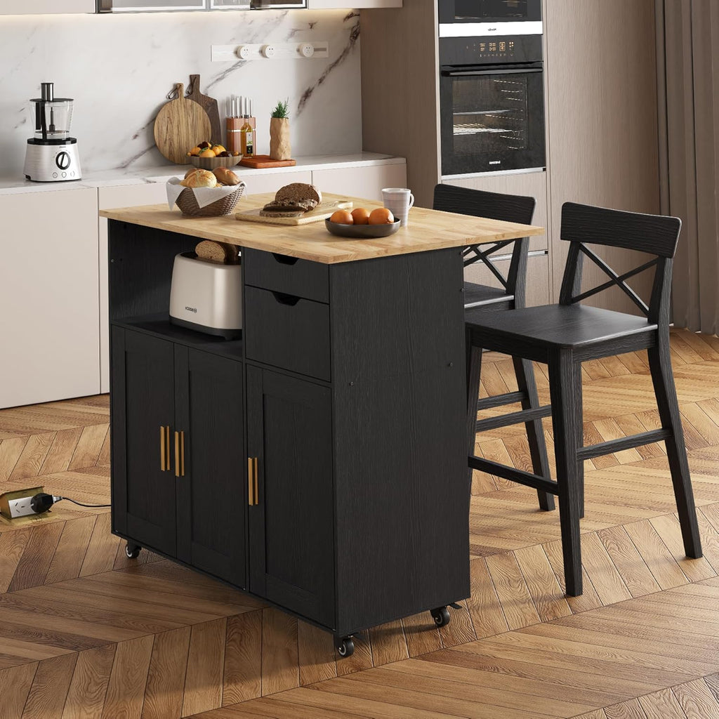 ASTRONAPE Kitchen Island (Black, Model 2)