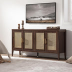 SICOTAS TV Stands for Living Room-Entertainment Center with Storage for Bedroom-Mid Century Modern Television Stands with 4 Doors 59" Media Console TV Cabinet Credenza for 45 50 55 60 65 Inch TVs