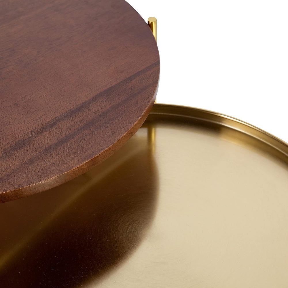 Kate and Laurel Ulani Modern Nesting Side Table, Set of 2, Walnut Brown Wood ...